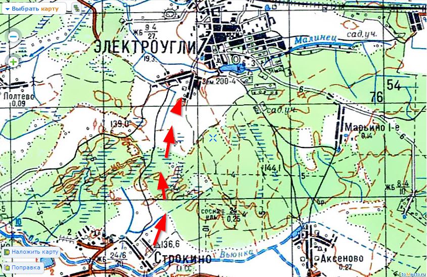 Карта электроугли с улицами и номерами домов